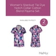 thumbnail image 2 of MeMoi Women's Stardust Tie Dye Notch Collar Cotton Blend Pajama Set - Womens - Female, Medium, Multi, 2 of 8