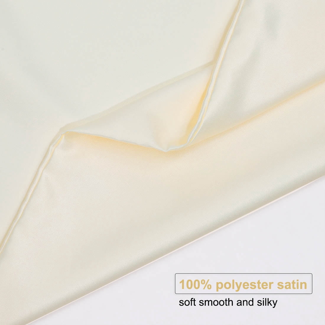 Unique Bargains King Silky Satin Zipper Pillowcases Set of 2, 21" x 37" Ivory