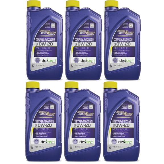 Royal Purple SAE 0W20 High Performance Engine Oil, 6 Quart Case