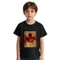 thumbnail image 5 of AUNVITO Boys Girls Casual Short Sleeve Cotton Top Maple Leaf Print Cute Fall Graphic Tee, 5 of 9