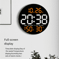 thumbnail image 3 of Reloj de Pared Digital de Temperatura y Humedad de 10 Pulgadas con Control Remoto Alarma Fecha Semana Pan, 3 of 8