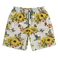 thumbnail image 3 of Uemuo Bird Sunflowers Pattern Men's Swim Trunks Hawaiian Beach Bathing Suit Swimsuits Beach Quick-Dry Shorts with Pockets-X-Large, 3 of 9