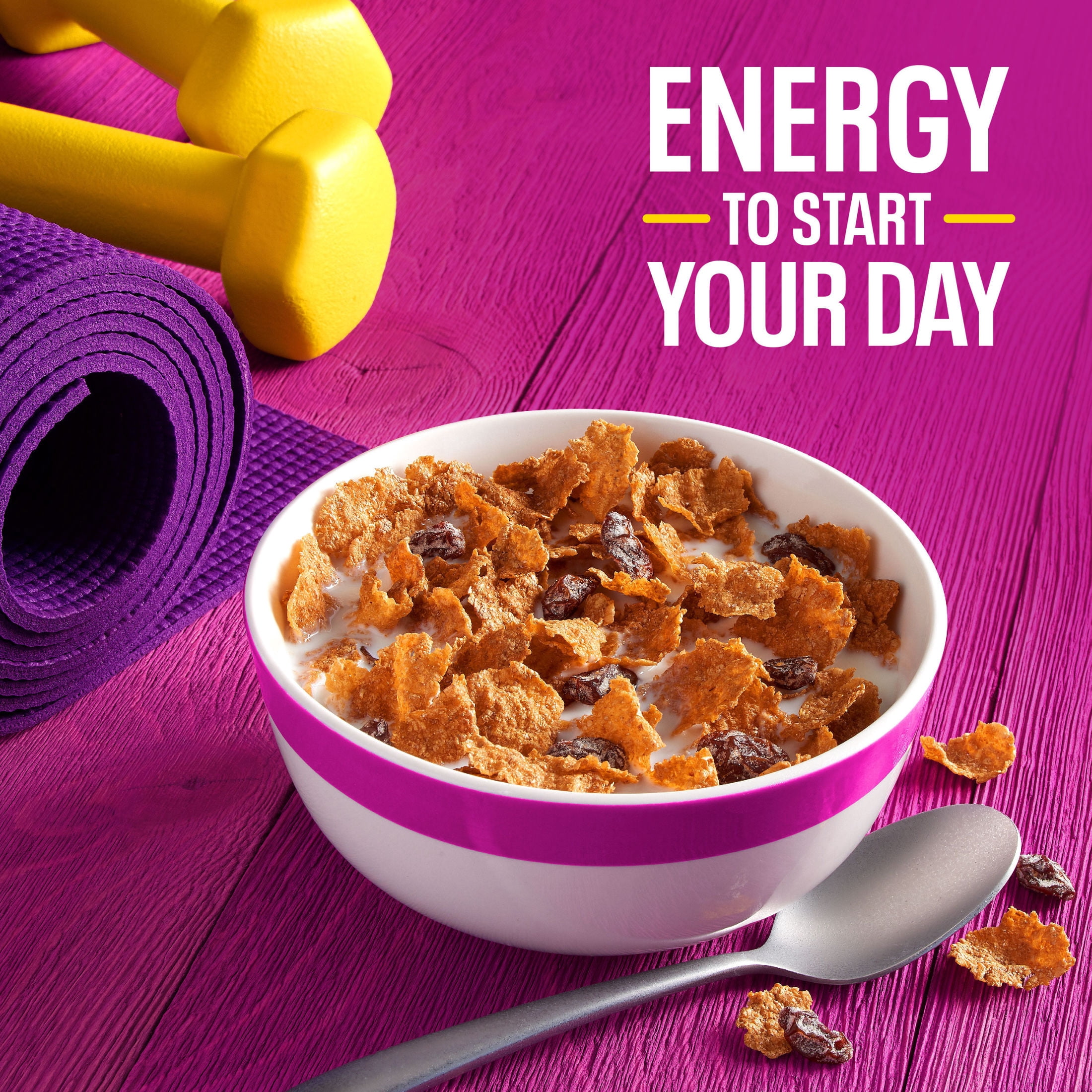 (8 pack) Kellogg’s Raisin Bran Breakfast Cereal, High Fiber, 28g Whole Grain, Mega Size, 29.5 oz
