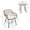 Gray, variant on Patiojoy 3PCS Patio Rattan Furniture Set with Round Tempered Glass Top Table & 2 Rattan Armchairs White Cushions
