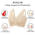 thumbnail image 2 of Women's Wireless Plus Size Bra Cotton Support Comfort Unlined, 2 of 4