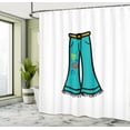 thumbnail image 4 of Ambesonne 60's Shower Curtain, Pants With Flowers Symbols Art, 69"Wx70"L, Dark Seafoam Raspberry, 4 of 4