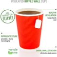 thumbnail image 4 of Restaurantware 12 Ounce Disposable Cups, Pack of 25 Ripple Wall Hot Cups \u2013 Lids Sold Separately, Designed with a Rolled Rim and Red Paper Insulation, Ideal for Serving Hot Coffee, Tea, and More, 4 of 8