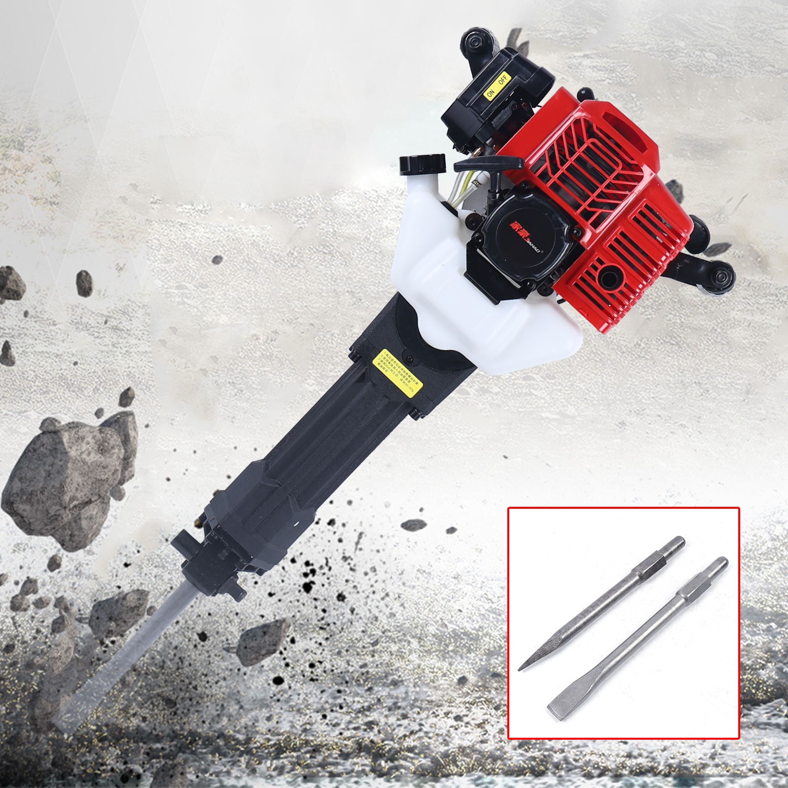 Wuzstar 52cc 2 Stroke Gas Demolition Jack Hammer Concrete Breaker Drill