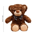 thumbnail image 3 of Teddy Bear Plush Doll with Striped Bow Tie Cute Furry Stuffed Animal Toy for Home Decor Gift Idea Comforting Companion Decorative Toy, 3 of 6