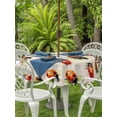 thumbnail image 3 of Outdoor Tablecloths with Umbrella Hole & Zipper, Cute Ladybugs Round Tablecloths 60 Inch, Spring Botanical Leaves Beige Waterproof Table Cloth, Patio/Pool/Picnic Table Covers, 3 of 8