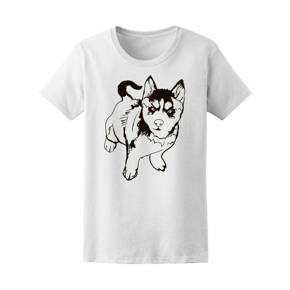Black And White Siberian Husky Tee Women's -Image by Shutterstock