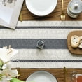 thumbnail image 3 of Sm:)e Grey Farmhouse Woven Rustic Hollow Table Runner, Boho Table Runner, Dining Kitchen Home Decor, 12x72 Inch, 3 of 6