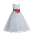 thumbnail image 2 of Ekidsbridal White Floral Lace Heart Cutout Formal Flower Girl Dress Father Daughter Dance Recital Graduation Ceremony 172T 12, 2 of 3