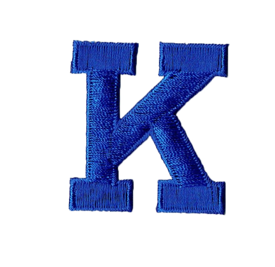 Embroidered Iron On Patch Alphabet/Letter blue complete Alphabet available 