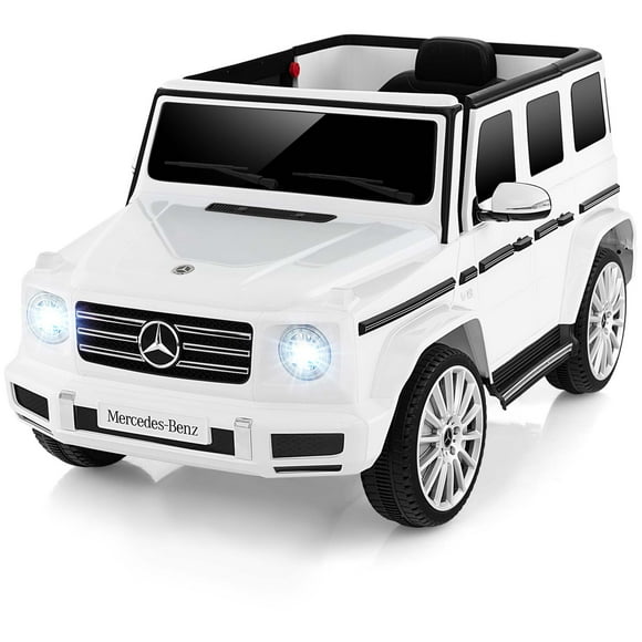 Costway Coche infantil Mercedes-Benz G500 con licencia, batería de 12 V, color blanco