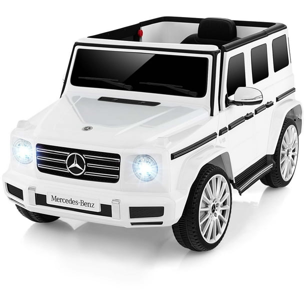 Costway Coche infantil Mercedes-Benz G500 con licencia, batería de 12 V, color blanco