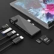 【Upgraded Version】Microsoft Surface Pro 7 Dock hub, 7-in-2 Surface Pro 2019 Adapter with 4K HDMI, USB C PD charging,2