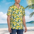thumbnail image 3 of Sikiie Lemon1 Print Men's Hawaiian Shirt, Summer Beach Button Pocket Short Sleeve T-Shirt,XX-Large, 3 of 7