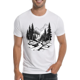 thumbnail image 1 of Minimalist, Men's 100% Cotton T-Shirt with Mountain Forest Path Print – Casual Black Short-Sleeved Tee, Breathable & Machine Washable, Ideal for Hiking & Casual Attire, 1 of 6