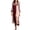 Burgundy, variant on SAWOBUUN Womens Boho Striped Shirt Dress 3/4 Sleeve Color Block Button Maxi Dress Loose Fit Casual Beach Sundress