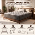 thumbnail image 6 of windosier 12 inch King Mattress, Cooling Gel Memory Foam Mattress in a Box, Medium-Firm, Individual Pocket Springs Hybrid Mattress, Pressure Relief & Motion Isolation, CertiPUR-US, 6 of 9