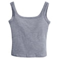 thumbnail image 5 of HOCIRET Tank Top with Built In Bra for Women Adjustable Spaghetti Strap Tops Solid Scoop Neck Padded Cami Shirt Y2k Layering Shapewear Light Gray One Size, 5 of 5