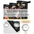 thumbnail image 6 of Watercolor Flowers Blackout Curtains 45 Inches Long for Bedroom, Farmhouse Floral Vintage Black Thermal Insulated Room Darkening Black Out Window Curtain Panels Grommet Drapes for Living Room, 6 of 8