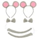 thumbnail image 1 of EeaseMX 2 juegos de diademas con orejas de ratón, pajaritas y cola de ratón para cosplay, suministros de peluche para disfraz de niña., 1 of 7