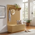 thumbnail image 4 of Render Fluted 3-in-1 Hall Tree With Storage Bench and Coat Rack in Oak, 4 of 10