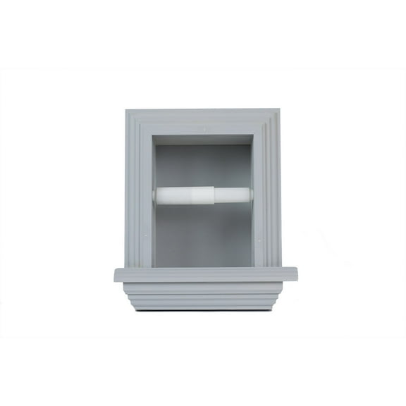 Typhon Recessed Solid Wood Toilet Paper Holder 7 x 8.5, Primed Gray