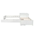 thumbnail image 6 of Twin Size L-shaped Platform Bed with Trundle, Drawers and Built-in Desk, White, 6 of 9