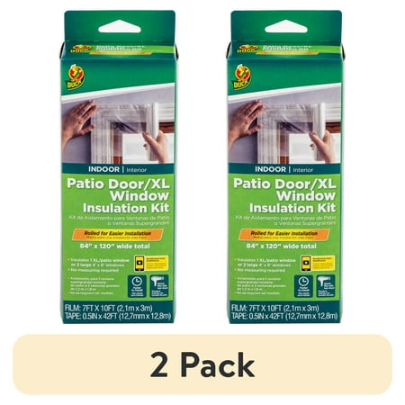 (2 pack) Duck Brand 84 in. x 120 in. Rolled Window Insulation Film Kit, Fits Patio Doors or XL Windows
