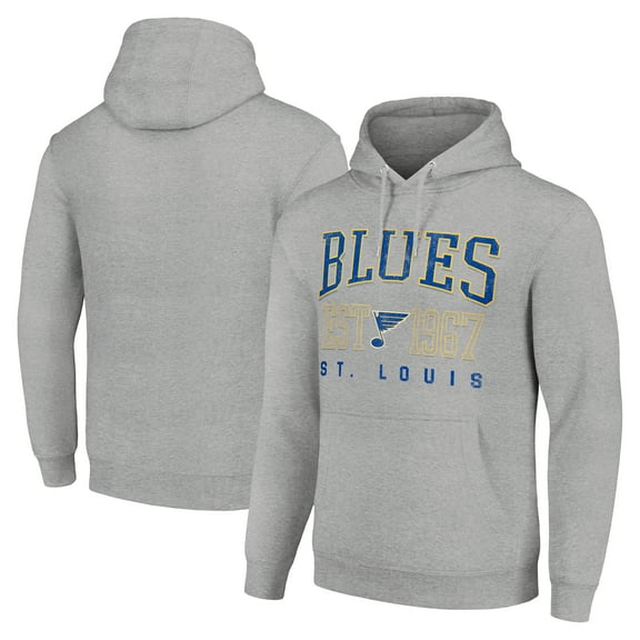 Men's Starter Heather Gray St. Louis Blues Retro Graphic Pullover Hoodie