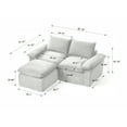thumbnail image 6 of Modern Corduroy Cloud Sofa Modular 3-Seater, Soft Foam and Spring Cushion Comfort for Living Room, Apartment and Office Furniture, White, 6 of 6