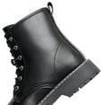 thumbnail image 6 of Apakowa Kids Girls Combat Ankle Boots Lace up Inner Zipper Fashion Booties (Color : Black, Size : 4 Big Kid), 6 of 8