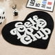 thumbnail image 1 of Alfombra ELDONE Self Love Club en forma de corazón, blanco y negro, 68 x 50 cm, 1 of 1