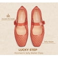 thumbnail image 3 of LUCKY STEP Womens Jelly Ballet Flats Buckle Strap Lightweight Mesh Clear Beach Sandals,Red, 3 of 11