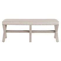 Home Fare Beige Upholstered 'X' Base Bed Bench