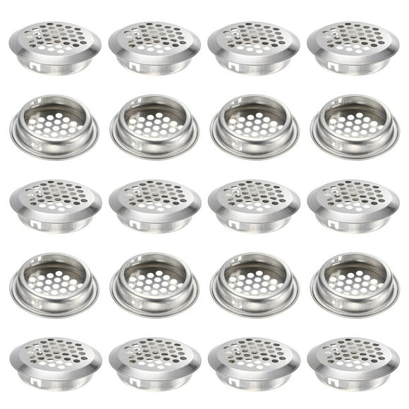 Uxcell Paquete de 20 Respiraderos Circulares de Soffit, 35mm/1.38 Pulgadas de Malla de Ventilación Redonda de Acero Inoxidable para Baño Hogar/ Oficina/Cocina/Armario/Ropero [Plateado]