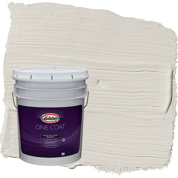 Glidden One Coat Silent Smoke / Beige Satin Exterior Paint with Primer, 5 Gallon