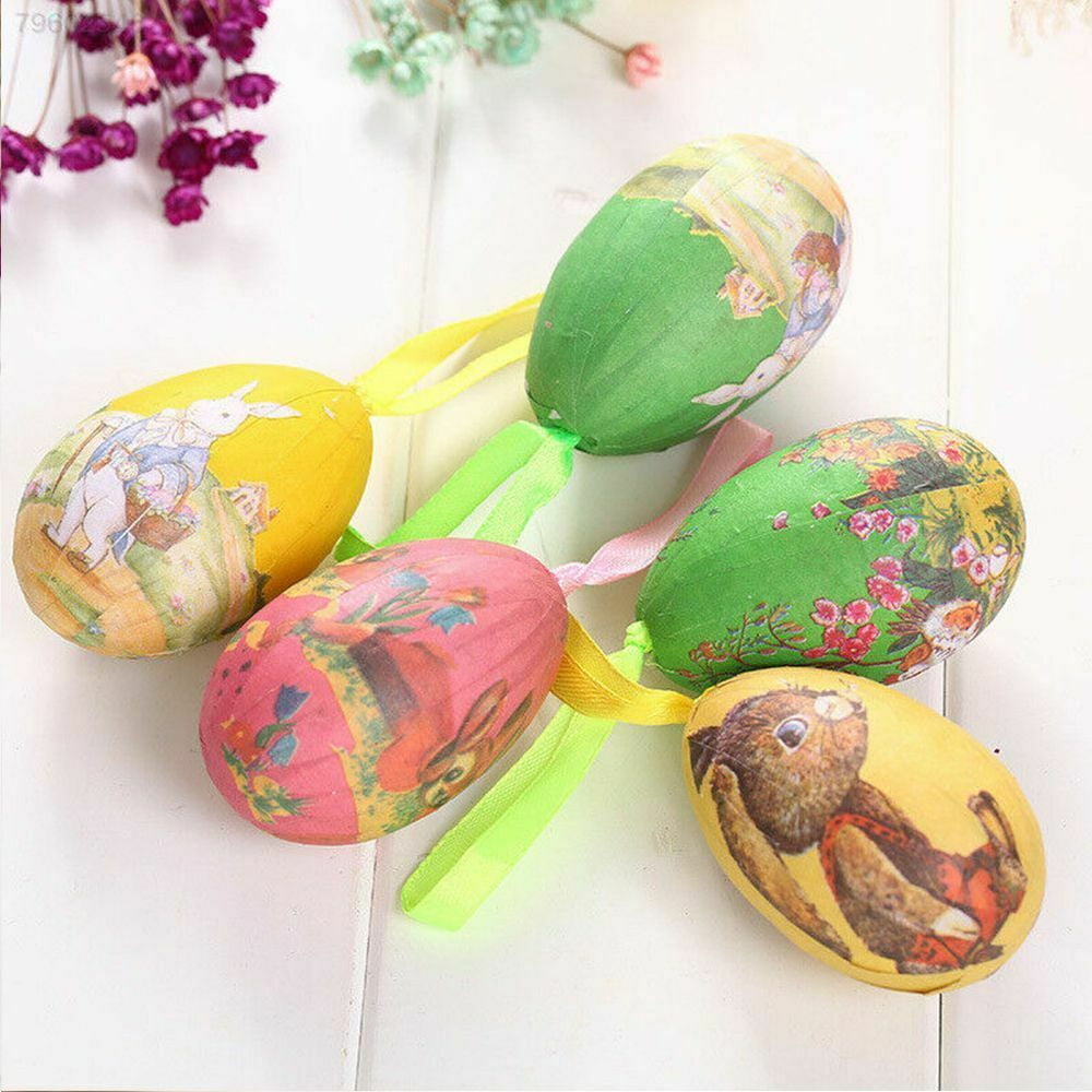 Details about   Toy Gifts DIY Crafts Home Decor Hanging Ornaments Hand Painted Easter Eggs Foam 