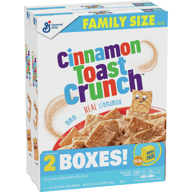General Mills, Cinnamon Toast Crunch Breakfast Cereal, 2 Boxes 38.6