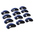 thumbnail image 2 of 12 Uds fundas de cabeza para Club de Golf cubierta de número de poste de hierro de Golf cubierta protectora para cabeza negro azul real, 2 of 12