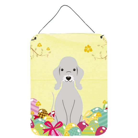 Carolines Treasures BB6090DS1216 Easter Eggs Bedlington Terrier Blue Wall or Door Hanging Prints