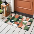 thumbnail image 6 of Rectangle Rug 2x3ft Area Rug, Mid Century Nordic Area Rugs for Living Room Bedroom, Retro Semicircle Green Orange Block Floor Mat Non-Slip Non-Shedding Carpet Indoor Accent Rugs, 6 of 9