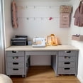 thumbnail image 3 of Kaboon Universal Table Top, 55x23.62 inch, Beige Leather, 3 of 6