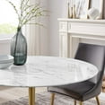 thumbnail image 7 of Modway Lippa 	48" Round Artificial Marble Dining Table in Gold White, 7 of 7