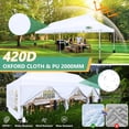 thumbnail image 3 of SANOPY 10' x 30' EZ Pop up Canopy Party Tent, Outdoor Event Instant Gazebo with 8 Removable Sidewalls for Camping Wedding Picnic, White, 3 of 7