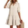 thumbnail image 1 of Vestido casual Dokotoo 2025 para mujer de verano beige talla M, 1 of 6