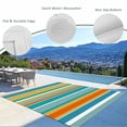 thumbnail image 3 of Blue Teal Orange Striped Outdoor Rug for Patio/Deck/Porch, Non-Slip Large Area Rug 5 x 7 Ft, Farmhouse Stripe Indoor Outdoor Rugs Washable Area Rugs, Reversible Camping Rug Carpet Runner, 3 of 8